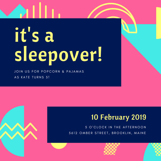 Free Sleepover Invitation Template Unique Sleepover Invitation Templates Canva