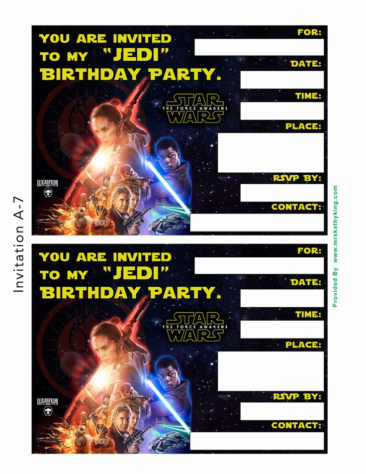 Free Star Wars Invitation Template Luxury Free Star Wars the force Awakens Printable Party