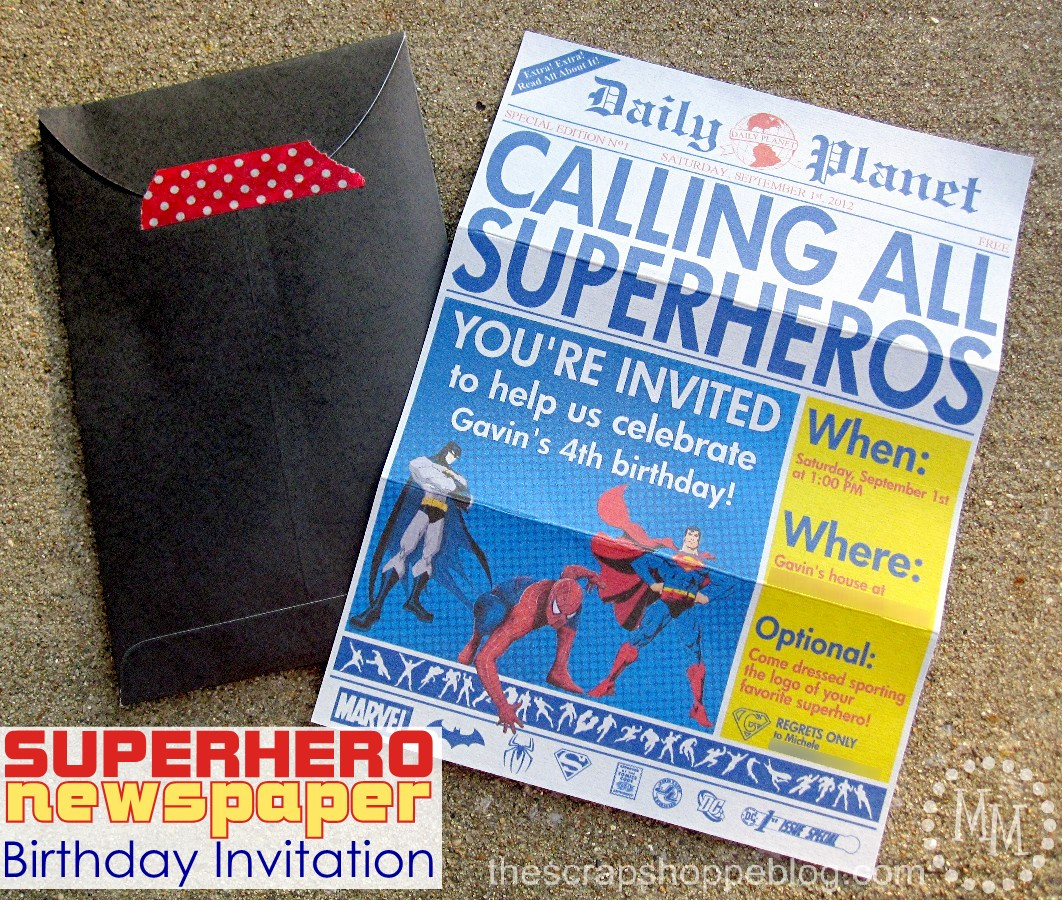 Free Superhero Invitation Template Luxury Superhero Newspaper Birthday Invitation the Scrap Shoppe