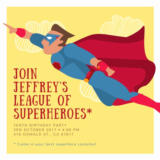 Free Superhero Invitation Templates Fresh Customize 113 Superhero Invitation Templates Online Canva