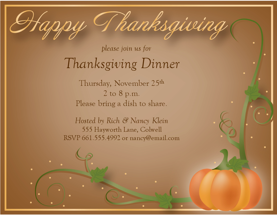 Free Thanksgiving Invitation Templates Lovely Free Printable Thanksgiving Invitations Templates