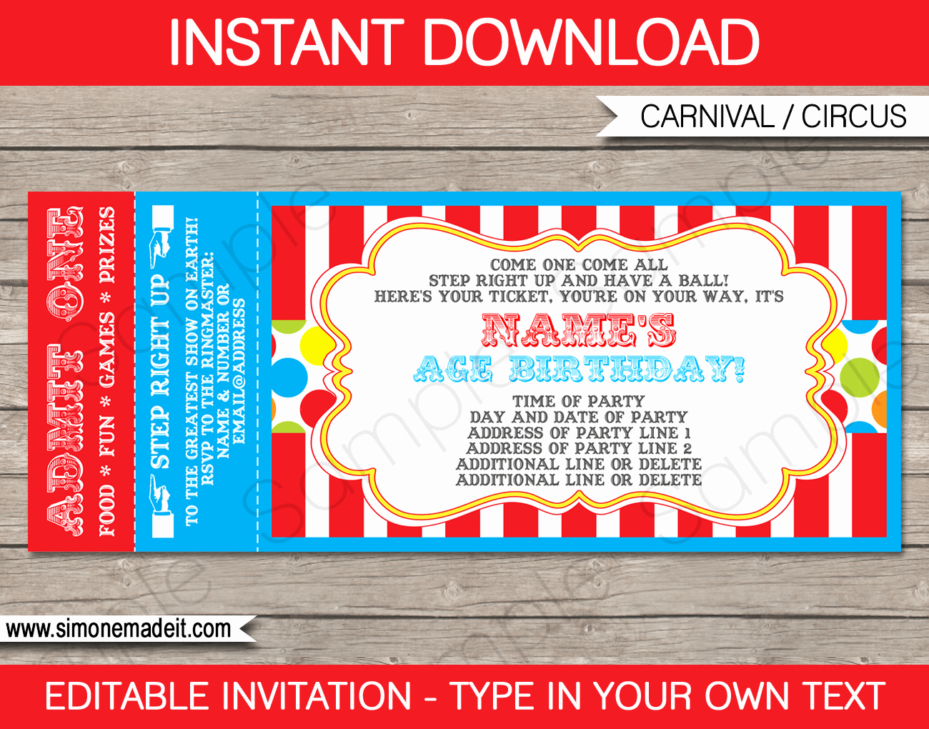 Free Ticket Invitation Template New Carnival Ticket Invitation Template