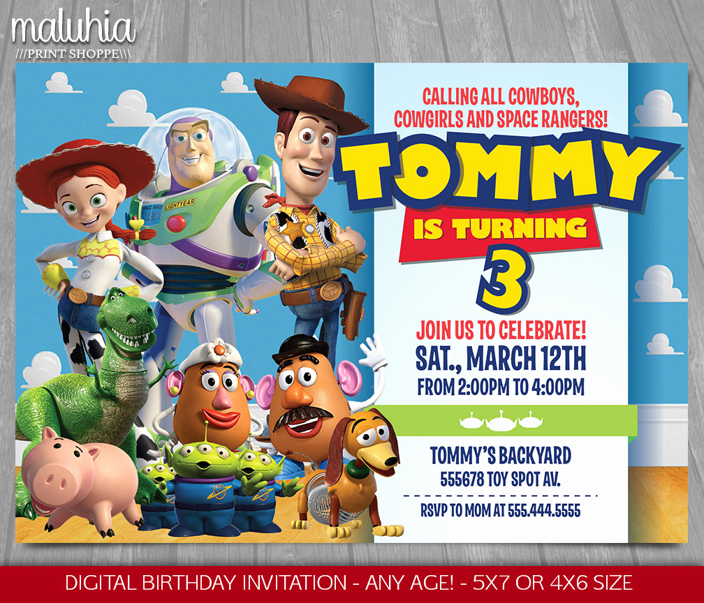 Free toy Story Invitation Template Luxury toy Story Invitation toy Story Invite Disney Pixar toy