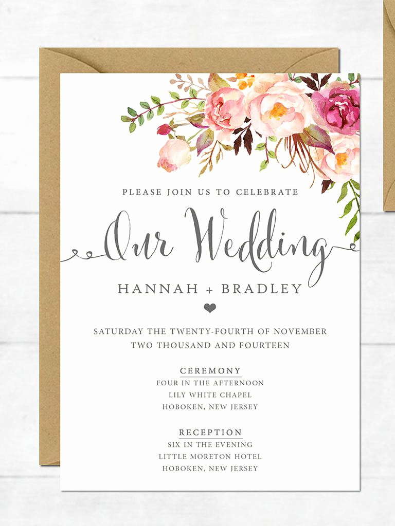 Free Wedding Invitation Templates Best Of Wedding Invitation Printable Wedding Invitation