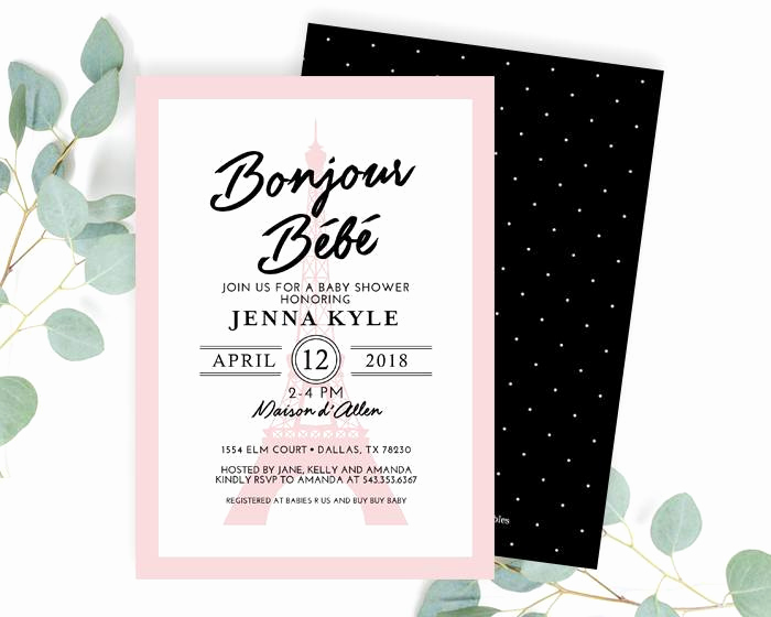 French Baby Shower Invitation Lovely French Baby Girl Shower Invitation Paris theme Baby Shower