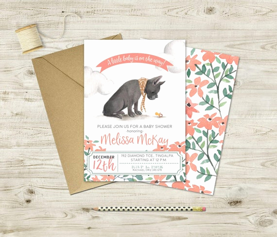 French Baby Shower Invitation Lovely French Bulldog Baby Shower Invitation