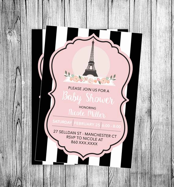 French Baby Shower Invitation Lovely Paris Baby Shower Invitation Eiffel tower Bebe soiree Invite