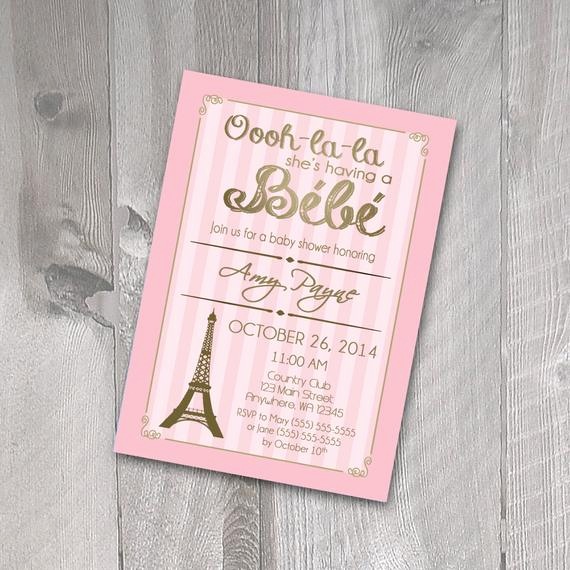 French Baby Shower Invitation Luxury Items Similar to Paris Baby Shower Invitation Printable