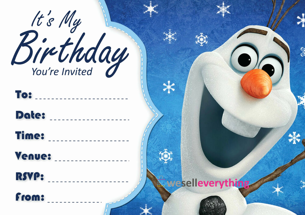 Frozen Birthday Invitation Template Luxury 20 Olaf Frozen Party Invitations Kids Childrens Invites