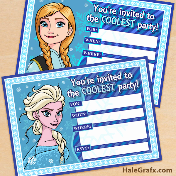 Frozen Invitation Printable Free Lovely Free Party Printables – Little Wish Parties