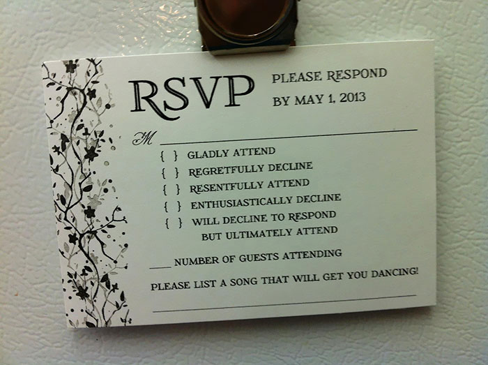 Funny Anniversary Invitation Wording Inspirational 9 Hilarious Wedding Invitations that Simply Can’t Be