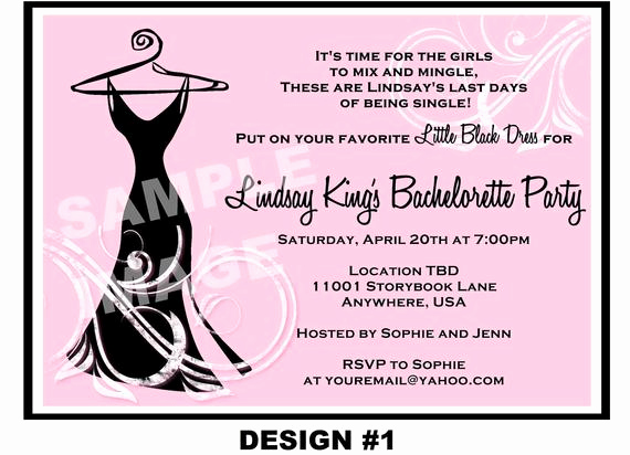 Funny Bachelorette Party Invitation Wording Luxury Black Dress Bridal Shower Invitation by Storybooklanecrafts