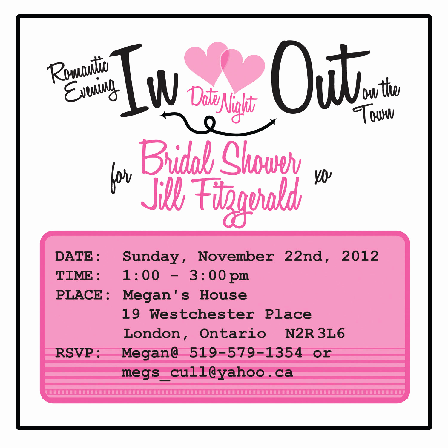 Funny Bridal Shower Invitation Wording Luxury Bridal Shower Invitation Date Night theme by Merrilydesigns