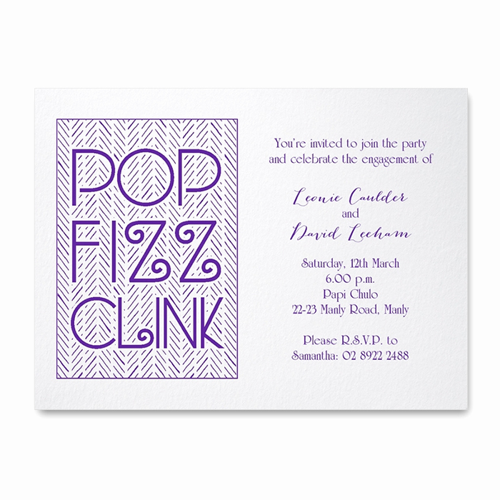 Funny Engagement Party Invitation Wording Luxury Pop Fizz Clink Party Invitation