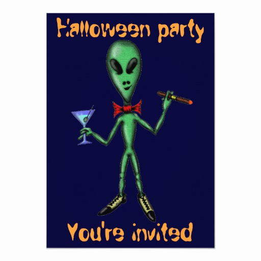 Funny Halloween Invitation Wording Awesome Funny Cool Alien Halloween Party Invitation Card