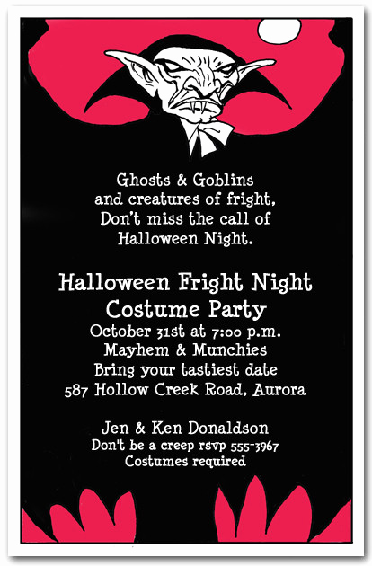 Funny Halloween Invitation Wording Unique Vampire Scare Halloween Invitations
