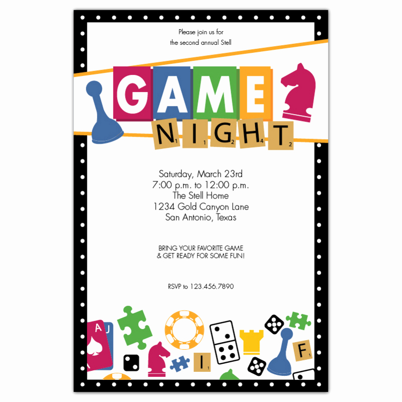 Game Night Invitation Wording Lovely Game Night