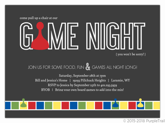 Game Night Invitation Wording Luxury Gray sorry Game Board Game Night Invitation