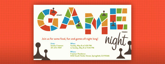 Game Night Invitation Wording Unique Game Night Free Online Invitations