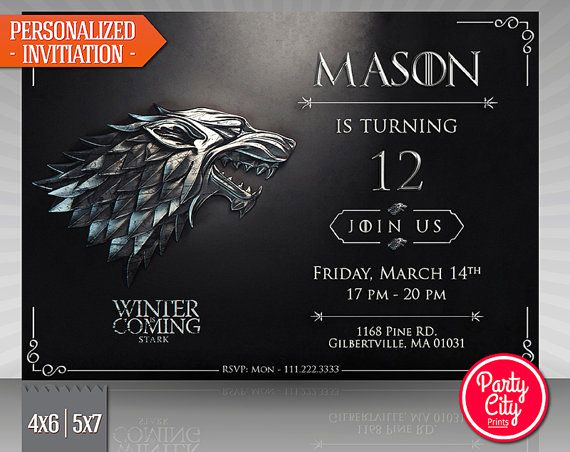 Game Of Thrones Invitation Fresh Hey I Found This Really Awesome Etsy Listing at S