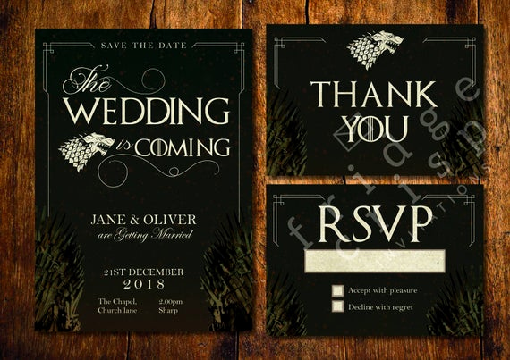 Game Of Thrones Invitation Inspirational Game Of Thrones Inspired Wedding Invitation Wedding Unique