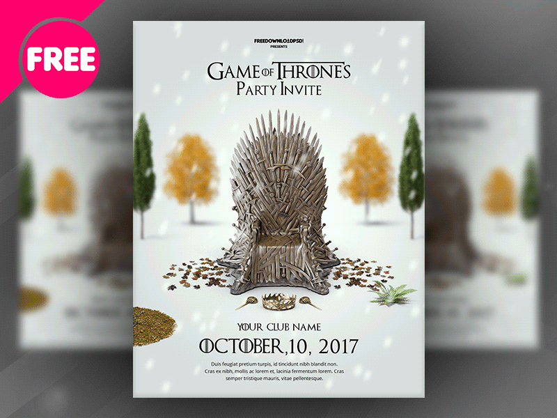 Game Of Thrones Party Invitation Unique Game Thrones Party Invite by Free Download Psd On Dribbble