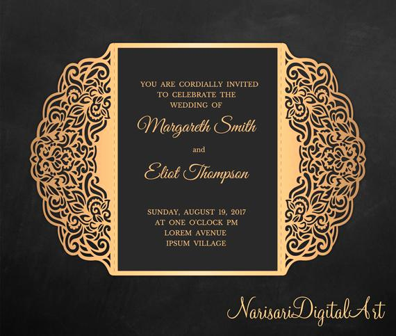 Gate Fold Invitation Template Fresh Gate Fold Laser Cut Wedding Invitation Template