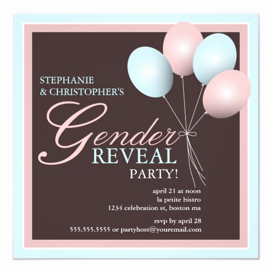 Gender Reveal Invitation Template Elegant Elegant Baby Balloon Gender Reveal Invitation