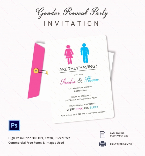 Gender Reveal Invitation Template Elegant Gender Reveal Invitation Templates