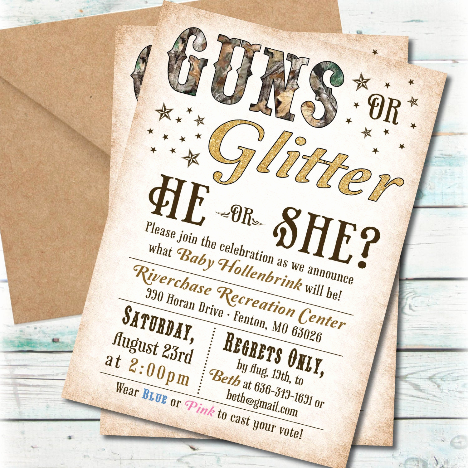 Gender Reveal Invitation Wording Awesome Printable Guns or Glitter Gender Reveal Party Invitation