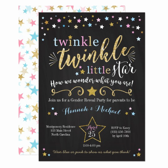 Gender Reveal Invitation Wording Elegant Twinkle Twinkle Little Star Gender Reveal Invite