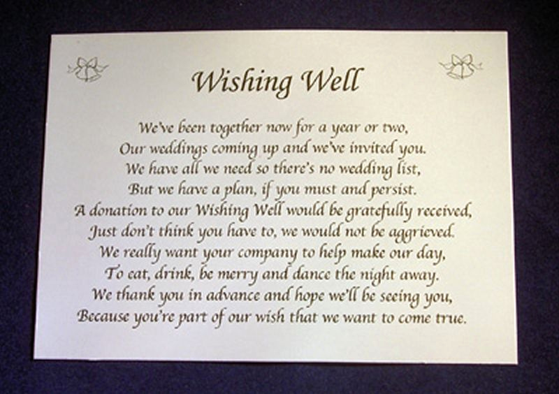 Gift Card Invitation Wording Awesome Personalised Wishing Well Money Request Poem Gift Cards