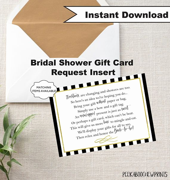 Gift Card Shower Invitation Luxury Display Shower Gift Card Unwrapped Gift Request Poem