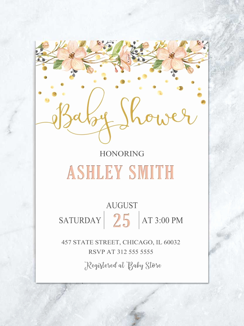 Girl Baby Shower Invitation Beautiful Floral Baby Shower Invitation Garden Baby Shower Luncheon