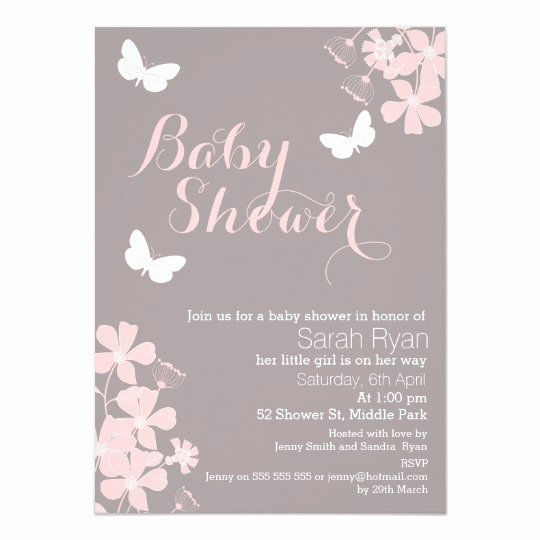 Girl Baby Shower Invitation Fresh Floral butterflies Girls Baby Shower Invitation