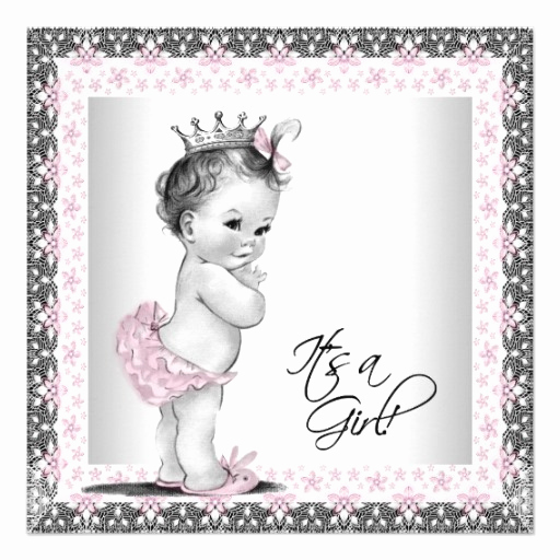 Girl Baby Shower Invitation Luxury Pink and Gray Vintage Baby Girl Shower Invitation Ladyprints