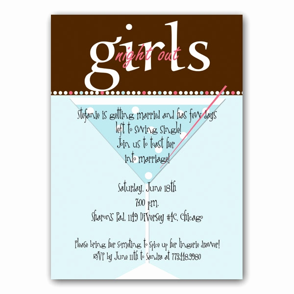 Girls Night Invitation Rhymes Inspirational La S Night Out Wording Gallery