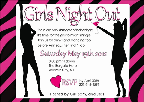 Girls Night Invitation Rhymes Lovely Items Similar to Printable Girls Night Out Invitation On Etsy