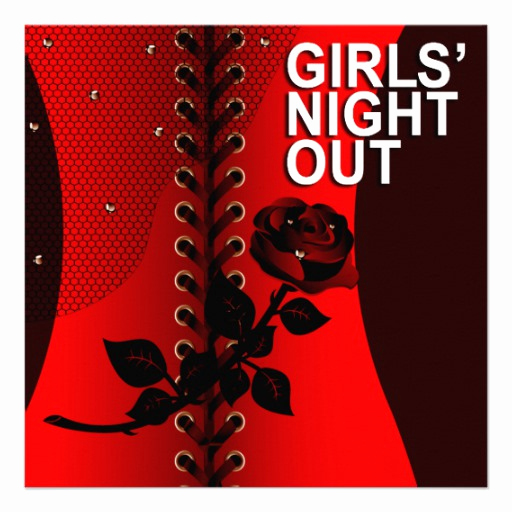 Girls Night Out Invitation Beautiful Black Rose Corset Girls Night Out