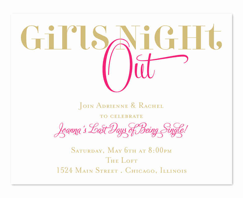 Girls Night Out Invitation Elegant Chic Girls Night Birthday Invitations by Invitation