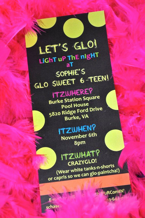 Glow Party Invitation Ideas Luxury Glowinthedark Party Invitation by Tickledplum On Etsy $20