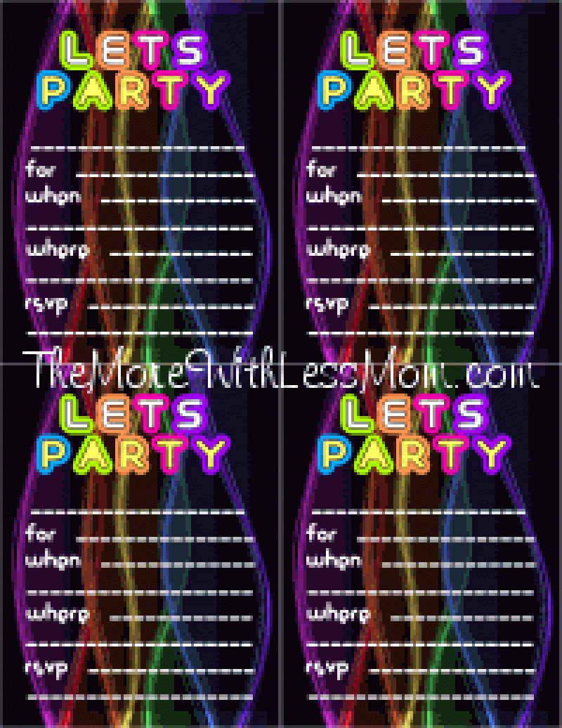 Glow Party Invitation Template Fresh Diy Glow Party Teen Birthday – Free Printable Neon