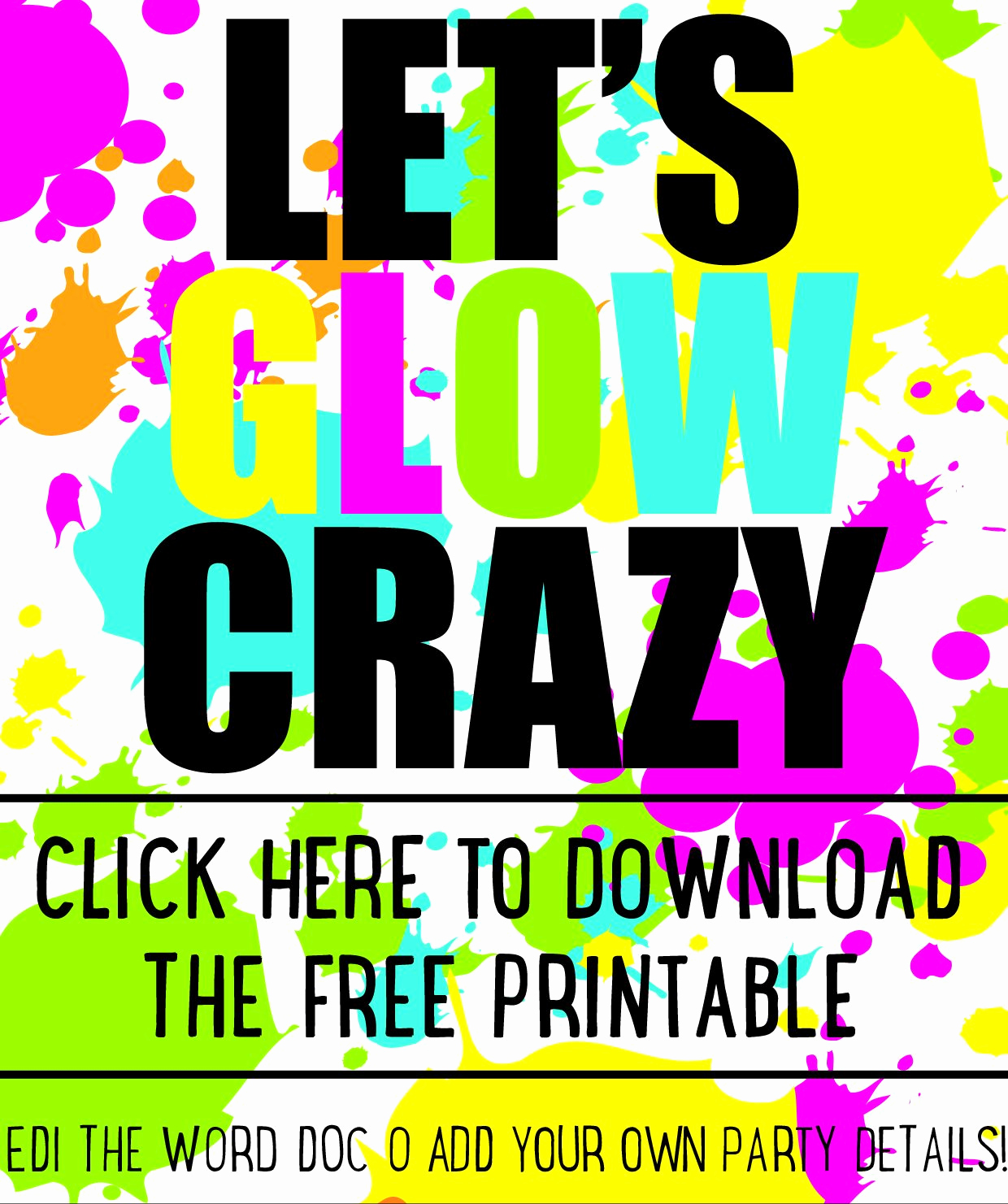 Glow Party Invitation Template Unique Diy Glow Party Invitations Free Printable