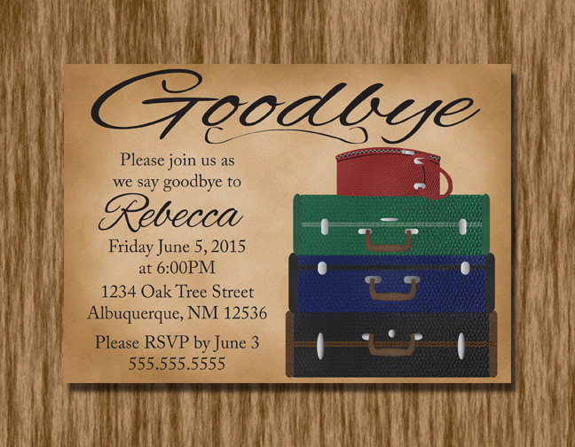 Going Away Invitation Template Beautiful Going Away Party Invitation Printable