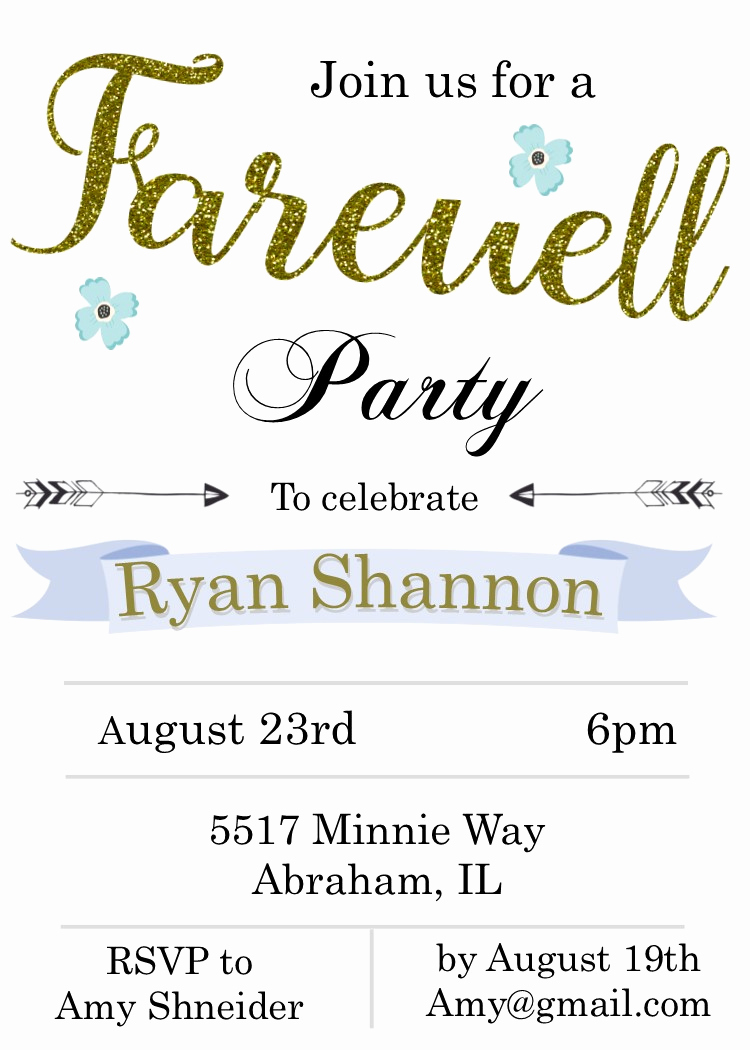Going Away Party Invitation Inspirational Going Away Party Invitations New Selections Summer 2019