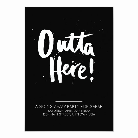 Going Away Party Invitation Luxury Outta Here Going Away Party Invitation