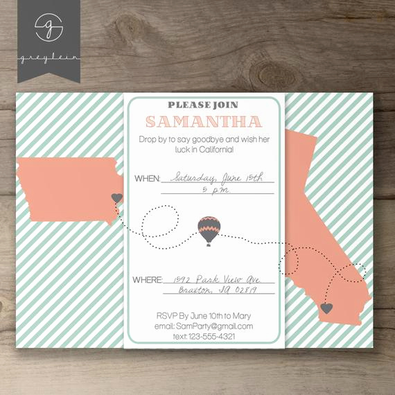 Going Away Party Invitation Template Lovely Moving Going Away Party Invitations Invites by Greylein