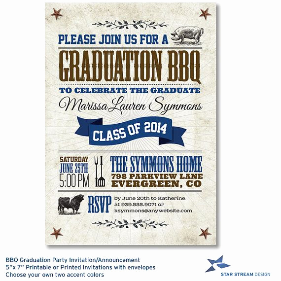 Graduation Bbq Invitation Wording Best Of Bbq Graduation Party Invitation and Announcement