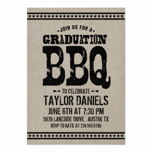 Graduation Bbq Invitation Wording Inspirational Rustic Retro Vintage Graduation Party Bbq 5x7 Paper