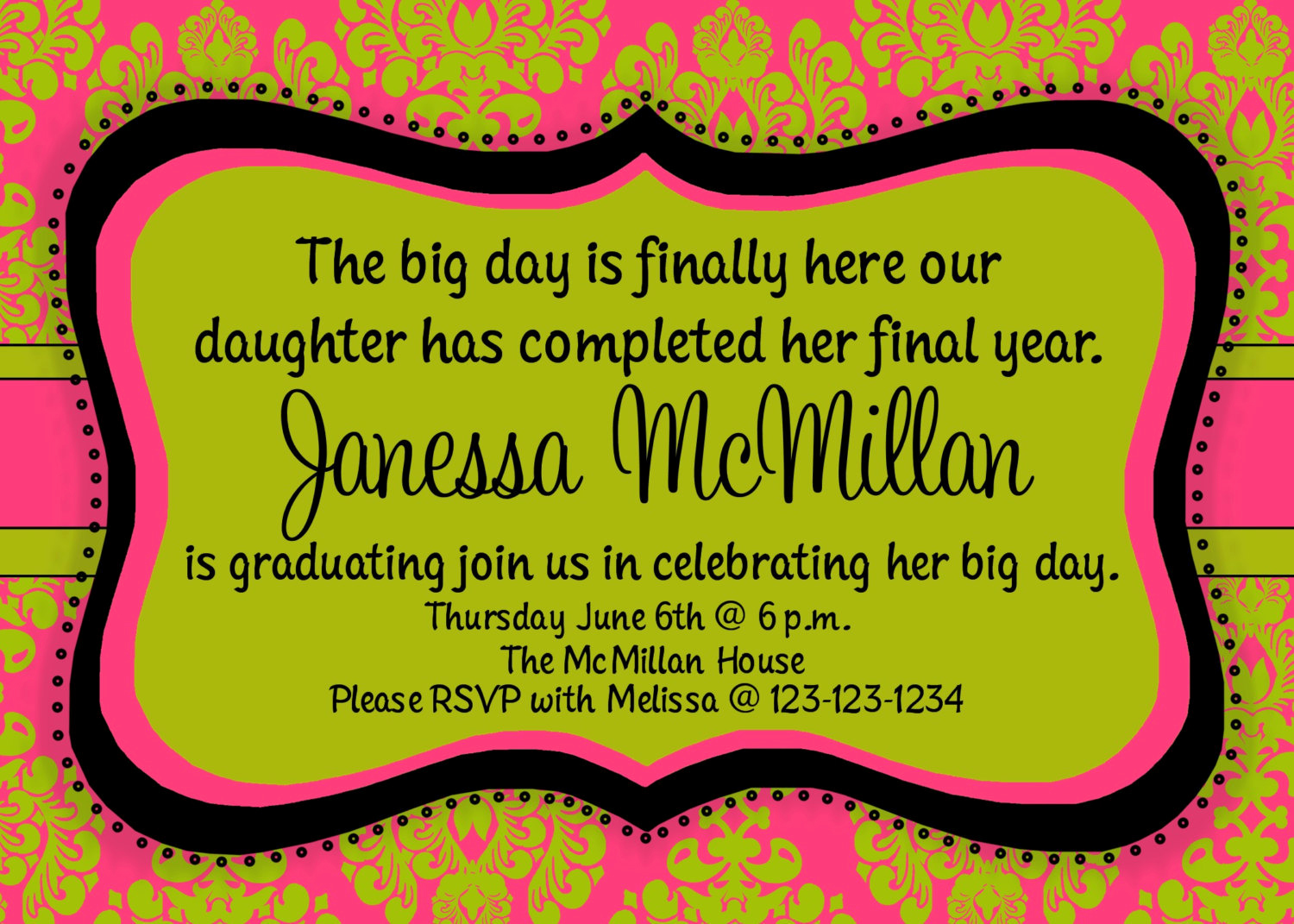 Graduation Celebration Invitation Wording Awesome Graduation Party Birthday Party Invitation Print Your Own